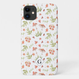 Lovely Little Ladybugs Floral | Monogramm Case-Mate iPhone Hülle