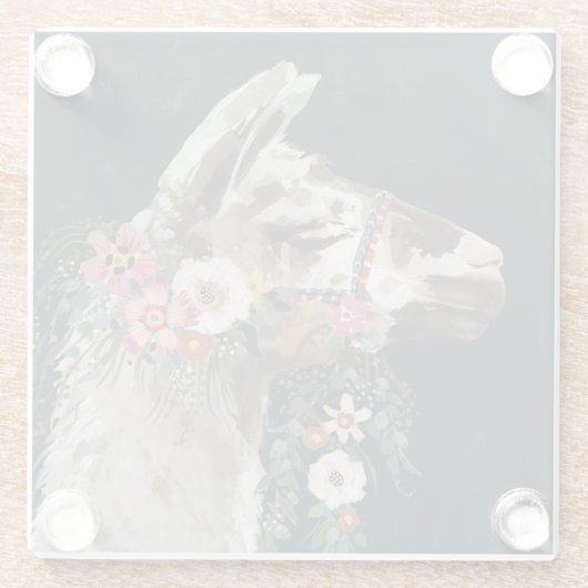 Lovely Llama Glasuntersetzer (Rückseite)