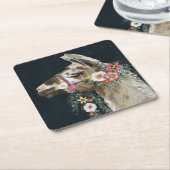 Lovely Llama Rechteckiger Pappuntersetzer (angewinkelt)