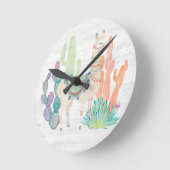 Lovely Llamas II Runde Wanduhr (Winkel)