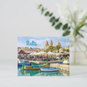 Lovely Marsaxlokk Malta Postcard Postkarte (Stehend Vorderseite)