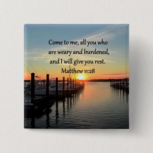 LOVELY MATTHEW 11:28 SUNSET SCRIPTURE BUTTON (Vorderseite)