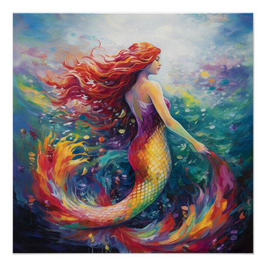 Lovely Mermaid Postcard Poster (Vorderseite)