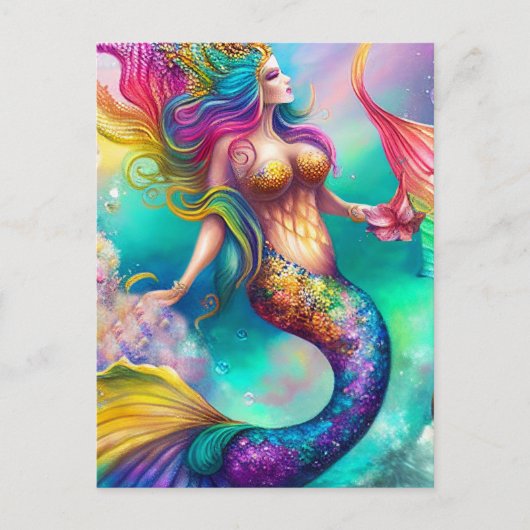 Lovely Mermaid Postcard Postkarte (Vorderseite)