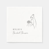 Lovely Minimalist Bridal Shower Party Serviette (Vorderseite)