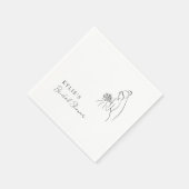 Lovely Minimalist Bridal Shower Party Serviette (Ecke)