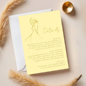 Lovely Modern Butter Yellow Wedding Details Begleitkarte
