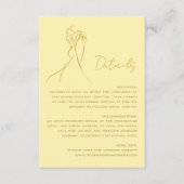 Lovely Modern Butter Yellow Wedding Details Begleitkarte (Vorderseite)