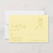 Lovely Modern Script Butter Yellow Wedding RSVP Karte (Vorderseite)
