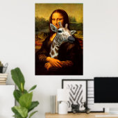 Lovely Mona Lisa Hugs A Giraffe Poster (Heimbüro)