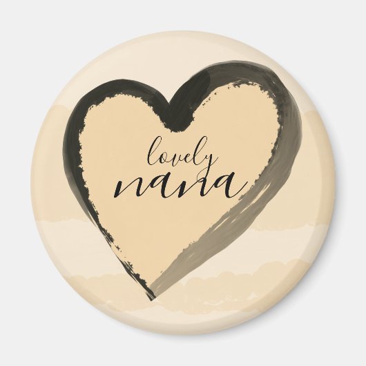 LOVELY NANA GOLDEN HERZ ABSTRAKT MAGNET (Vorne)