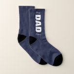 Lovely navy blue and white Best dad ever  Socks Socken<br><div class="desc">Black and white Best dad ever,  lovely gift for daddy,  Father's Day.</div>