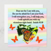 LOVELY ORANGE BUTTERFLY ISAIAH 41:10 DESIGN EINLADUNG (Vorne/Hinten)