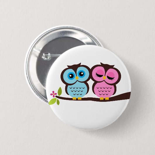 Lovely Owls Button (Vorne & Hinten)