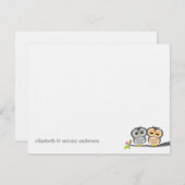 Lovely Owls Custom Flat Dankeschön Hinweise Einladung (Vorne/Hinten)