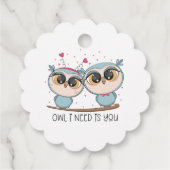 Lovely Owls in Liebe Geschenkanhänger (Rückseite)