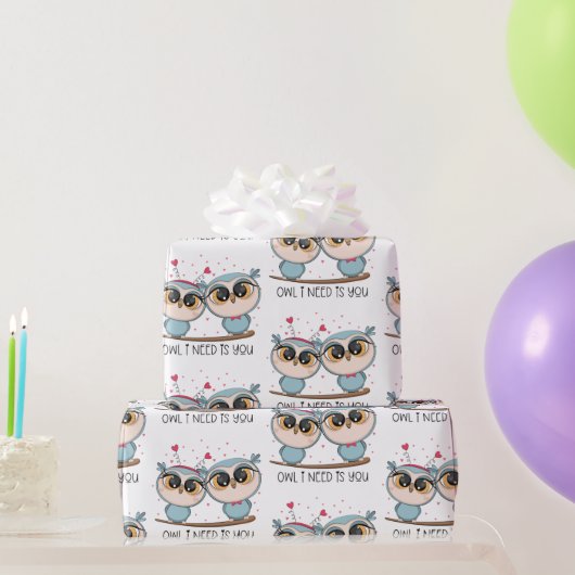 Lovely Owls in Liebe Geschenkpapier (Partygeschenke)