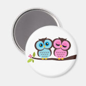 Lovely Owls Magnet (Vorderseite/Rückseite)