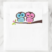 Lovely Owls Rechteckiger Aufkleber (Tasche)