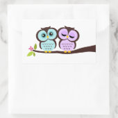 Lovely Owls Rechteckiger Aufkleber (Tasche)