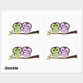 Lovely Owls Rechteckiger Aufkleber (Blatt)