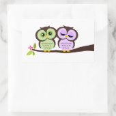 Lovely Owls Rechteckiger Aufkleber (Tasche)