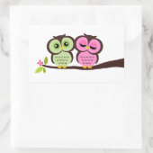Lovely Owls Rechteckiger Aufkleber (Tasche)