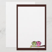 Lovely Owls Stationery Briefpapier (Vorne/Hinten)