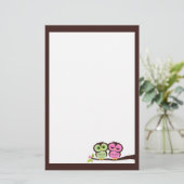 Lovely Owls Stationery Briefpapier (Stehend Vorderseite)