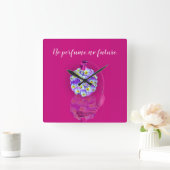 Lovely Pansy Atomizer Quadratische Wanduhr (Zuhause)