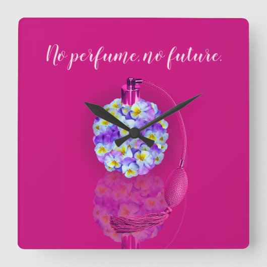 Lovely Pansy Atomizer Quadratische Wanduhr (Vorderseite)