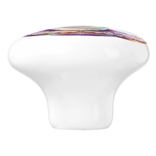 Lovely Pastel Iridescent Pearl Clamshell Keramikknauf (Seitenansicht)