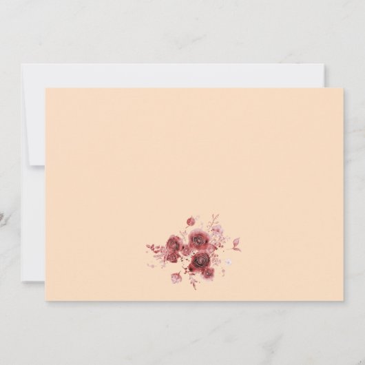 Lovely Peach and Burgundy Save the Date (Rückseite)