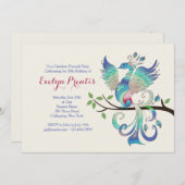 Lovely Peacock Einladung (Vorne/Hinten)