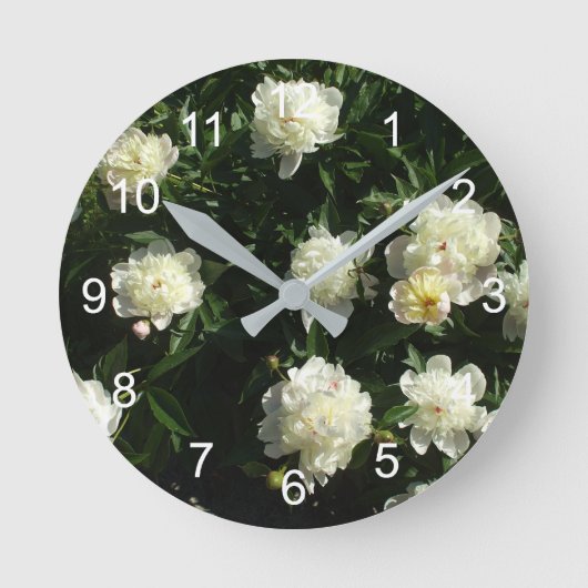 Lovely Peonies Runde Wanduhr (Vorderseite)