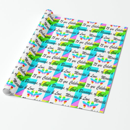 LOVELY PERSONALISIERTE 75. GEBURTSTAG DESIGN GESCHENKPAPIER (Ungerollt)