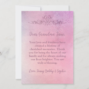 Lovely Personalized Card for Grandma Feiertagskarte
