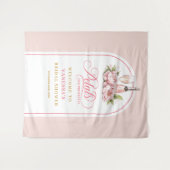 Lovely petals and prosecco gold blush party banner wandteppich (Vorderseite (Horizontal))