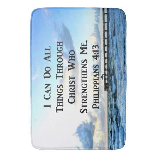 LOVELY PHILIPPIANS 4:13 BIBLE VERSE BADEMATTE (Vorderseite Vertikal)