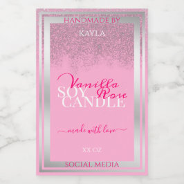 Lovely Pink and Silver Product Packaging Labels Lebensmitteletikett