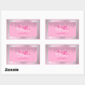 Lovely Pink and Silver Product Packaging Labels Rechteckiger Aufkleber (Blatt)