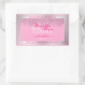 Lovely Pink and Silver Product Packaging Labels Rechteckiger Aufkleber (Tasche)