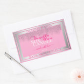 Lovely Pink and Silver Product Packaging Labels Rechteckiger Aufkleber (Umschlag)