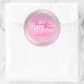 Lovely Pink and Silver Product Packaging Labels Runder Aufkleber (Tasche)
