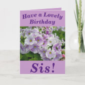 Lovely Pink Floral Birthday Card for Sis Karte (Vorderseite)