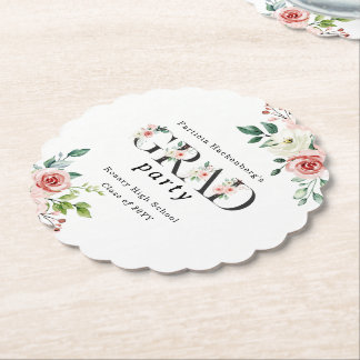 Lovely Pink Floral GRAD Custom Party  Untersetzer