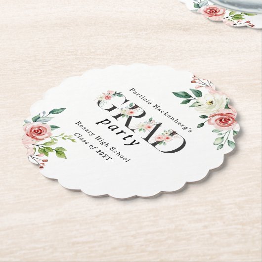 Lovely Pink Floral GRAD Custom Party  Untersetzer (angewinkelt)