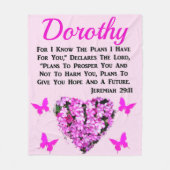 LOVELY PINK FLORAL JEREMIAH 29:11 PERSONALISIERT FLEECEDECKE (Vorderseite)