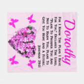 LOVELY PINK FLORAL JEREMIAH 29:11 PERSONALISIERT FLEECEDECKE (Vorderseite (Horizontal))