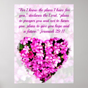 LOVELY PINK FLORAL JEREMIAH 29:11 PLÄNE FÜR HOFFNU POSTER